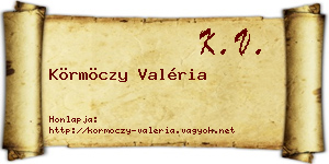 Körmöczy Valéria névjegykártya