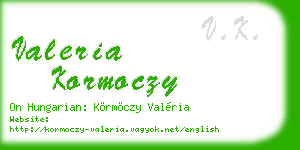 valeria kormoczy business card