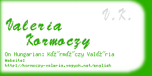 valeria kormoczy business card